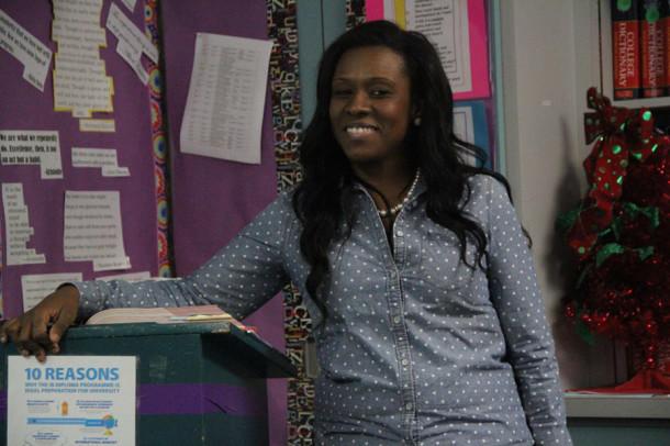 English Teacher Ashley Sharp takes a moment to get to know her students in her sophomore English class.