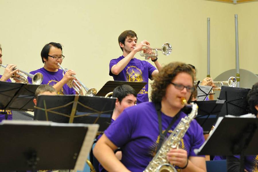 Denton High Jazz Lab Band one performs at the Arts and Jazz festival for the third consecutive year. 