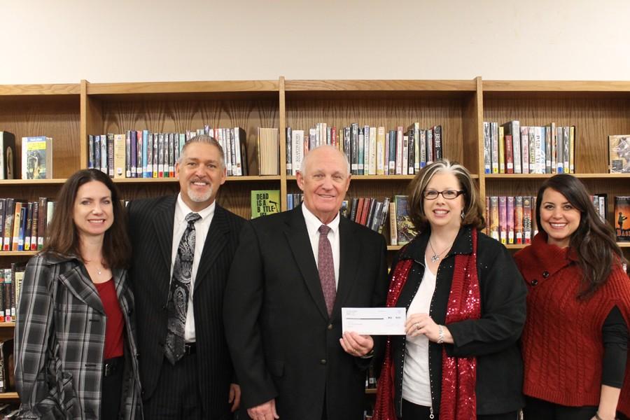 The IB Diploma Programme was awarded a $20,000 grant from the Miles Foundation. Pictured Left to Right are Associate Principal, Renee Koontz, Principal, Dan Ford, President of Miles Foundation, name, IB DP Coordinator, Beth Hughes, and IB MYP Coordinator, Kimberly Thaggard.