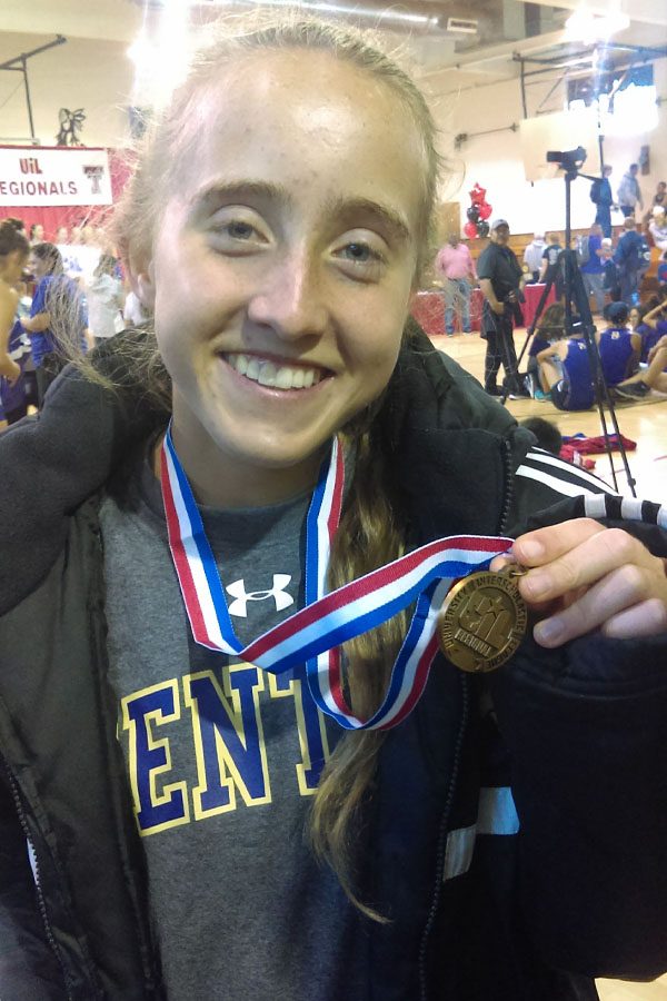 Hensley medals at state, first female in school history
